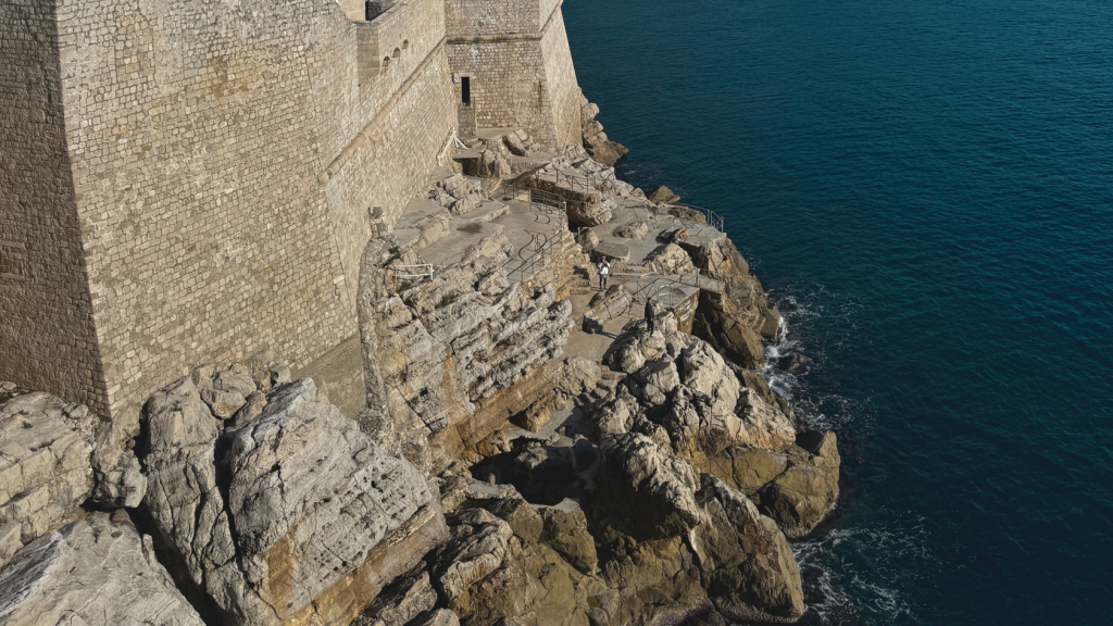 Buža Bar in Dubrovnik during winter time, as seen from the top of the city walls